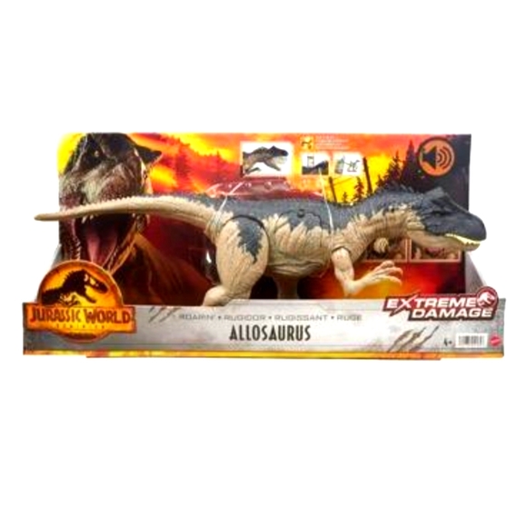 Mattel Other - JURASSIC PARK EXTREME DAMAGE ROARIN ALLOSAURUS DINOSAUR
